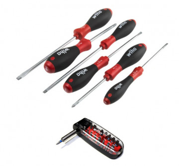 Wiha - 35565 + 07152 Softfinish Industrial Key Set 6 pièces + 18 crocobox 5518