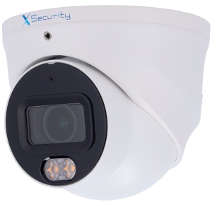 X-Security Câmara IP Turret Wizcolor - 4 Megapíxel (2688x1520) | Sensor 1/1.8" F1.0 - Lente 2.8mm / LED branco 50m - WDR 120dB | Microfone embutido - WizSense, com classificação de pessoas e veículos - MicroSD 256GB | IP67