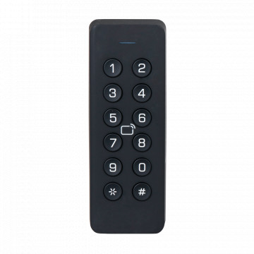 Zutrittsleser – Zutritt per MF-Karte und PIN – LED und akustische Anzeige – Wiegand 26/34 | OSDP – kompatibel mit X-Security-Controllern – Schutzart IP66 für den Außenbereich