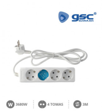 000000018 - 8436021940186Base múltiple 4T (3x1,5mm) 3M Blanco
