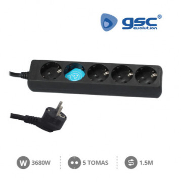 000000028 - 8436021940285Mehrfachsockel 5T (3x1,5mm) 1,5M Schwarz