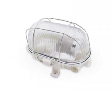 000700643 - 8436021946430 Oval Plastic Grad Oval, E27 60W Weiß