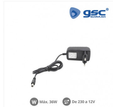 001504521 - 8433373045217Fonte de alimentação para tiras de LED 220V a 12V 36W