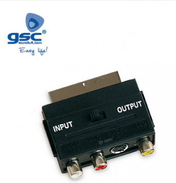 002600921 - 8436021949219Adapt.AV/S-VHS Euro M a3RCA H+mini4pins+Intraido IN/Afuera