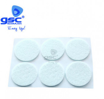 003802753 - 8433373027534COM OF 6 FELTROS ROUND STICKERS Ø30mm - WHITE