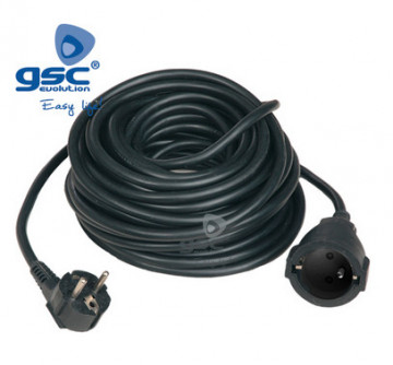 007003717 - 8433373037175Ralonge eléctrico negro Chamas (3x1,5mm) 10M
