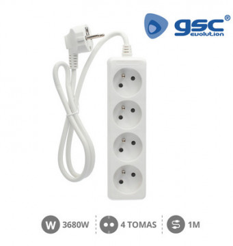 100025002 - 8433373024885Multiprise 4P (3x1,0mm) 1M Blanco