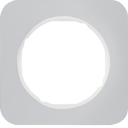 10112174 - R.1 - marco x1, Aluminio/blanco HAGER Ean:4011334392514