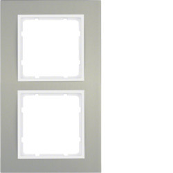 10123904 - B.3 - marco x2, aluminio/blanco HAGER Ean:4011334252191