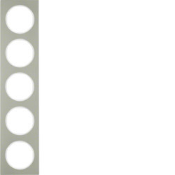 10152214 - R.3 - marco x5 Inoxidable, blanco HAGER Ean:4011334393405