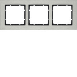 10233606 - B.7 - quadro x3 horiz, Inox/antrac mate HAGER EAN:4011334383239