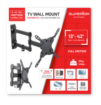 13–42 Full-Motion-Fernseher mit extra schlanker Halterung