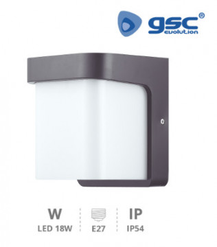 200200003 - 84333730499944Plique Sabik E27 Max. 18W IP54 Gray anthracite