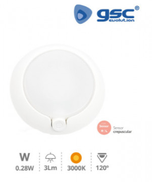 202805001 - 8433373046870LUZ NIGHT WITH ON/OFF button + 3000K CREPUSCULAR SENSOR