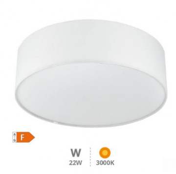 203605071 - 8433373066571Candeeiro de techo Kasker 22W LED em tejido 3000K a 6500K ajustable Blanco