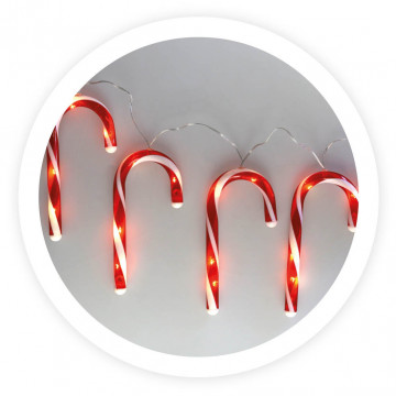 204690018 - 8433373074248Bastões de dulce LED 1,5M luz cálido