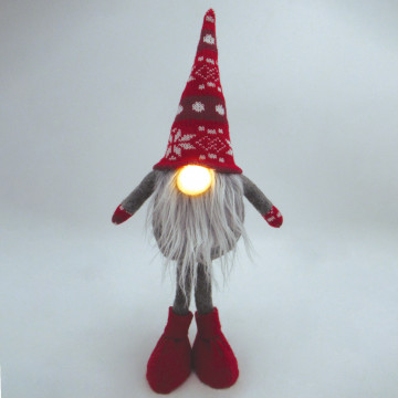 204690110 - 8433373074668Gnomo de Navidad LED de pé Kazbo 40cm 2xCR2032 Rojo e gris