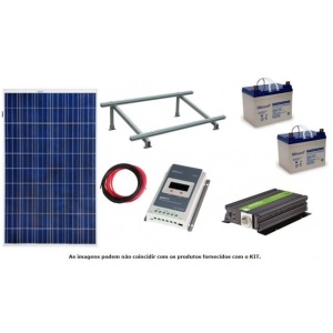 2x455W Photovoltaic Solar Kit w/ Two Batteries Gel for System 12/ 24V Various Powers
