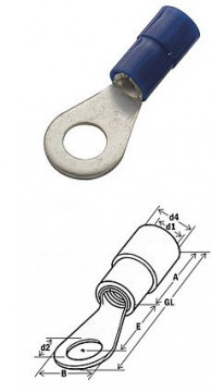 370270 - Isolated ring cable terminal 1.5-2.5 m 4 jis 100uni