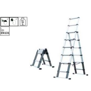 392804 - Escada telescópica em alumínio 2,3 m 1uni