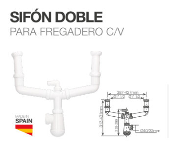 404035008 - 8433373058002Sifão de hundir par con válvulas