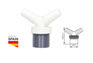 404035016 - 8433373058088Conexão de PVC com duas tomadas elétricas