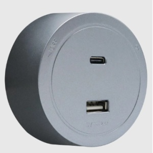 41796 - Tomada Magnética USB A+C Cinza