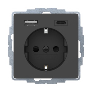 48046086 - Q.x - Schuko w/ USB A+C, anthracite Hager EAN: 4011334528333