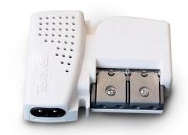 560543 -8424450166604 TELEVES - Amplificador Departamento Picokom 1e/(2s+TV) "Fácil F": 47...790MHz G 10/20dB Vs 100/105dBµV Ser-Ajustable 12V-150mA