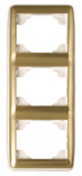 70932 Tbo ESPELHO TRIPLO VERTICAL BRANCO/OURO 5603011047221