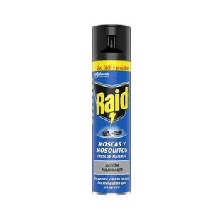 95096 - Inseticida Raid em spray, 400ml, para moscas e mosquitos.