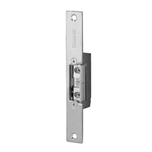 Abreportas elétrico em aço inoxidável Dorcas - Instalação com corte da moldura - Fechadura radial ajustável - NO Fail Secure | Até 330 kg - Fonte de alimentação CA/CC 10-24V - Memória e argola
