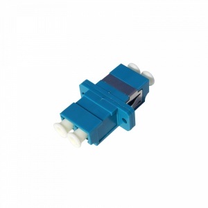 Adaptador F.O. Dúplex Monomodo "LC" Femenino - "LC" Femenino, Caja de plástico