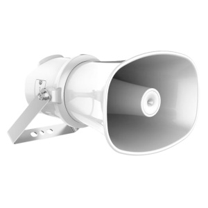 Altavoz IP unidireccional Hikvision - 25 W de potencia, 110 dB de sensibilidad | Impedancia de 8 Ω - Micrófono integrado - ONVIF | RJ45 10/100M - Salida de 12 V CC | Entrada de alarma - Audio bidireccional | IP67