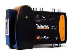 Amplificador Minikom FI + MATV 2e/1s “F”: (47...862)-(950...2150)megahercio G -1,5-35..45dB Vs(FI) 124dBµV
