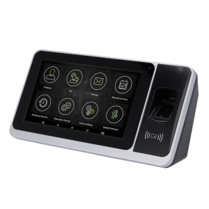 Android-Stempeluhr mit Kamera – Fingerabdruck, EM/MF/DESFire-Karte und PIN – 6.000 Abdrücke | 200.000 Datensätze – 7-Zoll-TFT-Touchscreen, TCP/IP, WLAN, USB, microSD – Soft. Anwesenheit: ZKBioTime 8 und GoTime Cloud – Soft. BioTime Web eingebettet bis zu 5