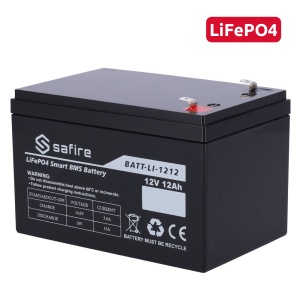 Bateria recarregável - Lítio LiFePO4 - Tensão 12V - Capacidade 12Ah - 3000 ciclos - 151 (largura) x 99 (Altura) x 99 (Fundo) mm / 1.7Kg