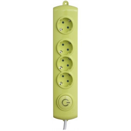 BLOCO TOMADAS VERDE 4x Schuko + Intraido 1,4 MT CABO