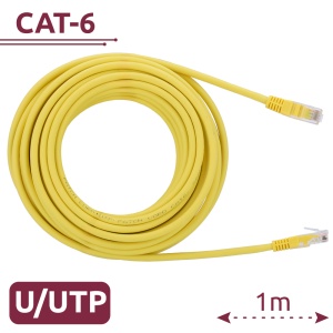 Câble UTP - Ethernet - Connecteurs RJ45 - Catégorie 6 - 1 M - Couleur jaune