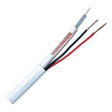 Cabo Combinado - RG59 + alimentação - Bobine de 100 metros - Cobertura de cor branca - Diâmetro exterior 9.0 mm - Mínima perda