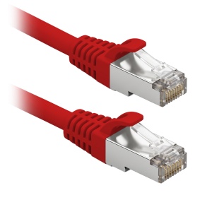 Cabo de ligação F/UTP - Ethernet - Conectores RJ45 - Categoria 6 - 30 m - Cor vermelho
