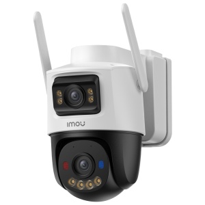 Câmara AOV Dual 5MP+5MP - 4G+SIM / Wi-Fi 6 2.4GHz / 10000 mAh - 3.6mm / Autotracking / IV + Full-color - Áudio bidirecional / Sirene + flash azul-vermelho - IMOU SENSE humanos + 128GBSD - Apta para exterior