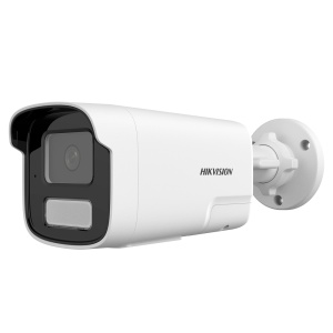 Câmara Bullet IP de Gama Value - Resolução 6 MP - Lente 6 mm | Microfone e altifalante incorporados - Deteção de movimento 2.0 - Luz híbrida alcance 50 m | PoE - Flash dissuasório | MicroSD | IP67