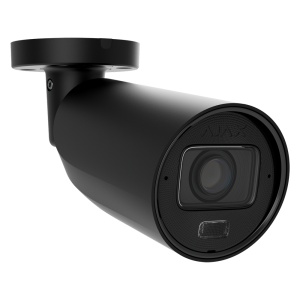 Câmara IP Bullet 5 Mpx Ajax - 1/2.7" Progressive Scan CMOS - Lente varifocal motorizada 2.8~12 mm - IV 60 m | Luz branca 40 m | MicroSD até 256GB - 120 dB TrueWDR | Deteção de movimento | IA - Grau de proteção IP67, IK10 | Cor: Preto
