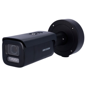 Cámara IP Bullet Hikvision Gama PRO - Resolución de 8 megapíxeles (3840x2160) - Lente de 2,8~12 mm - Sirena y flash blanco disuasorio - IR 60 m | MD 2.0 | PoE+ | MicroSD | IP67, IK10 - AcuSense | Captura facial | Alarmas | Audio