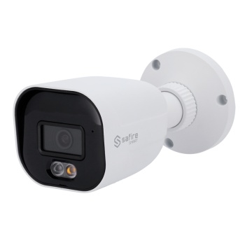 Cártido Elegante - Cámara IP Bala E1 Inteligencia Artificial - Resolución 6 Megapíxel (3200×1800) - Lente 2.8 mm | Audio IN | IR e luz blanco 30m - IA: Clasificación de humano e vehículo - Impermeabilidad IP67 | Papa (IEEE802.3af)