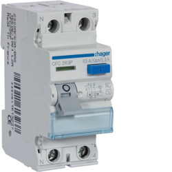 CFC263p - Inter. Diff. 2p 63a 300 mA AC 2M Hager EAN: 3250611613251