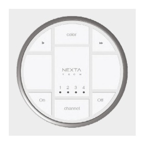 Comando Redondo Branco RF 4 zonas cont. RGB/DIM/CCT NEXTA