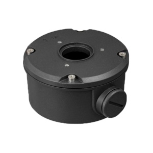 Connection Box - For Bullet Chambers - Apt for Outdoor Use - Ceiling Installation or Wall - Black Color - Cable Passer