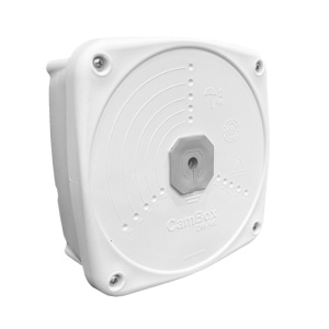 Connection Box - For Dome and Bullet Chambers - Double Sealed Outdoor IP66 - Water Level for a Placement - Made of Plastic - White Color